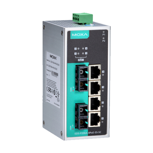 Moxa EDS-P206A-4PoE-SS-SC - Switch Ethernet non manageable